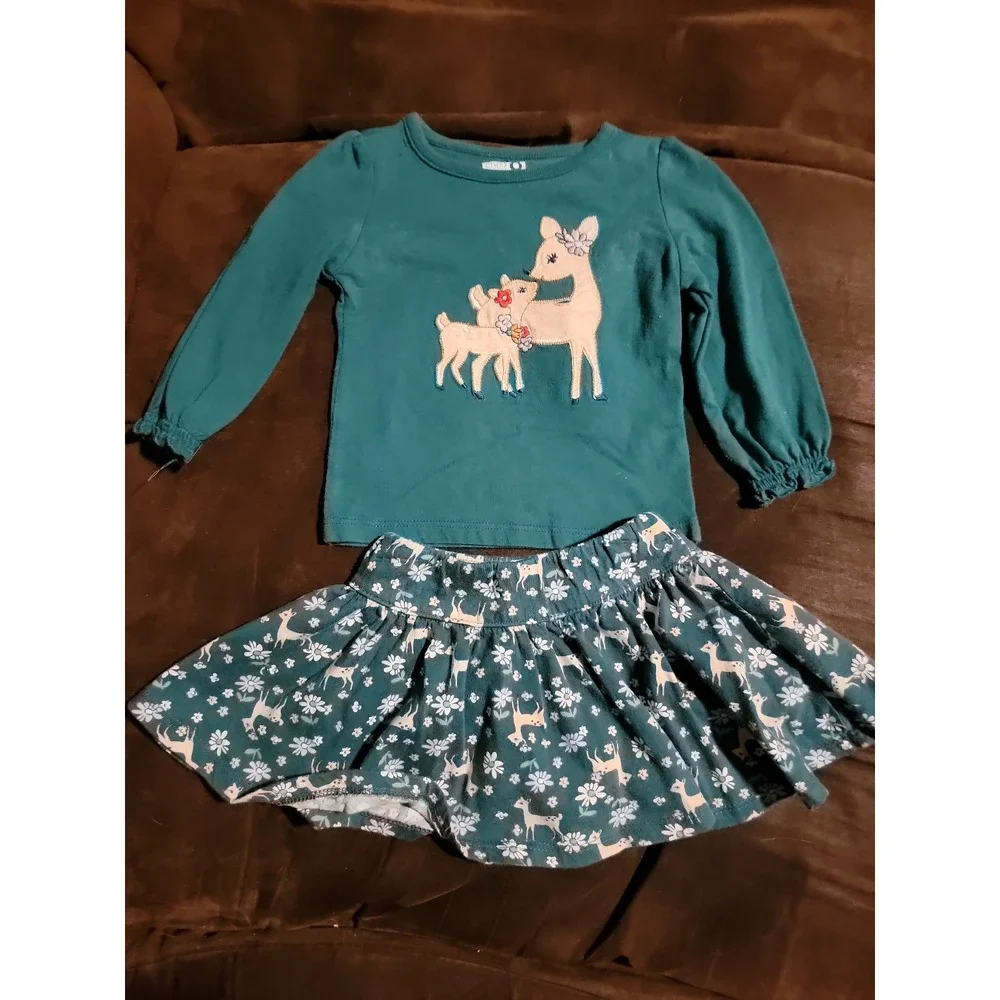Crazy 8 forest magic deer outfit top 6 12 months skirt 3 6 months
